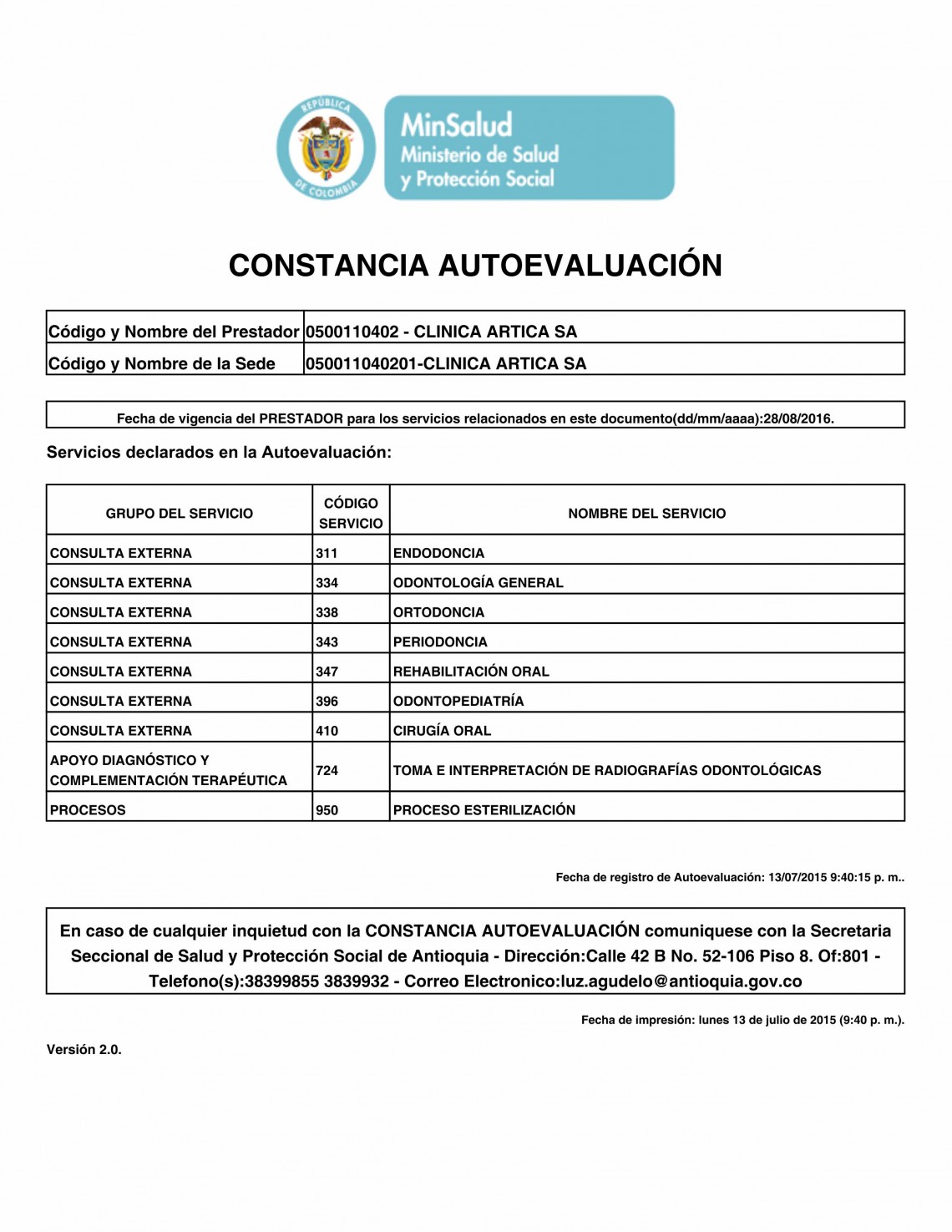 Auto-evaluación 2015