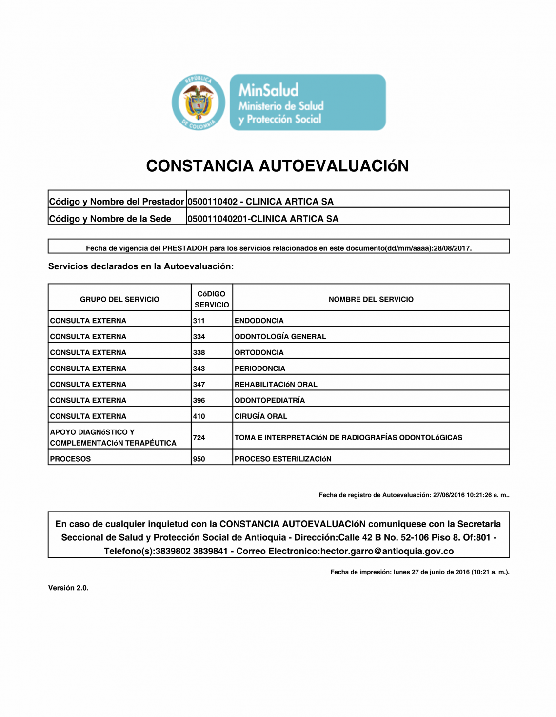 Auto-evaluación 2016