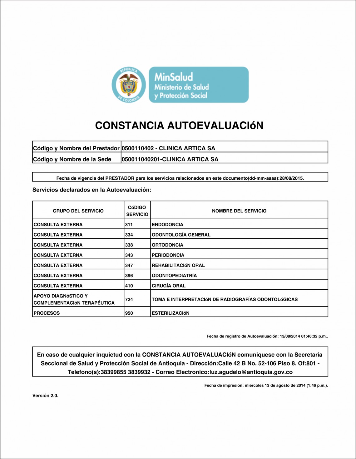 Auto-evaluación 2014